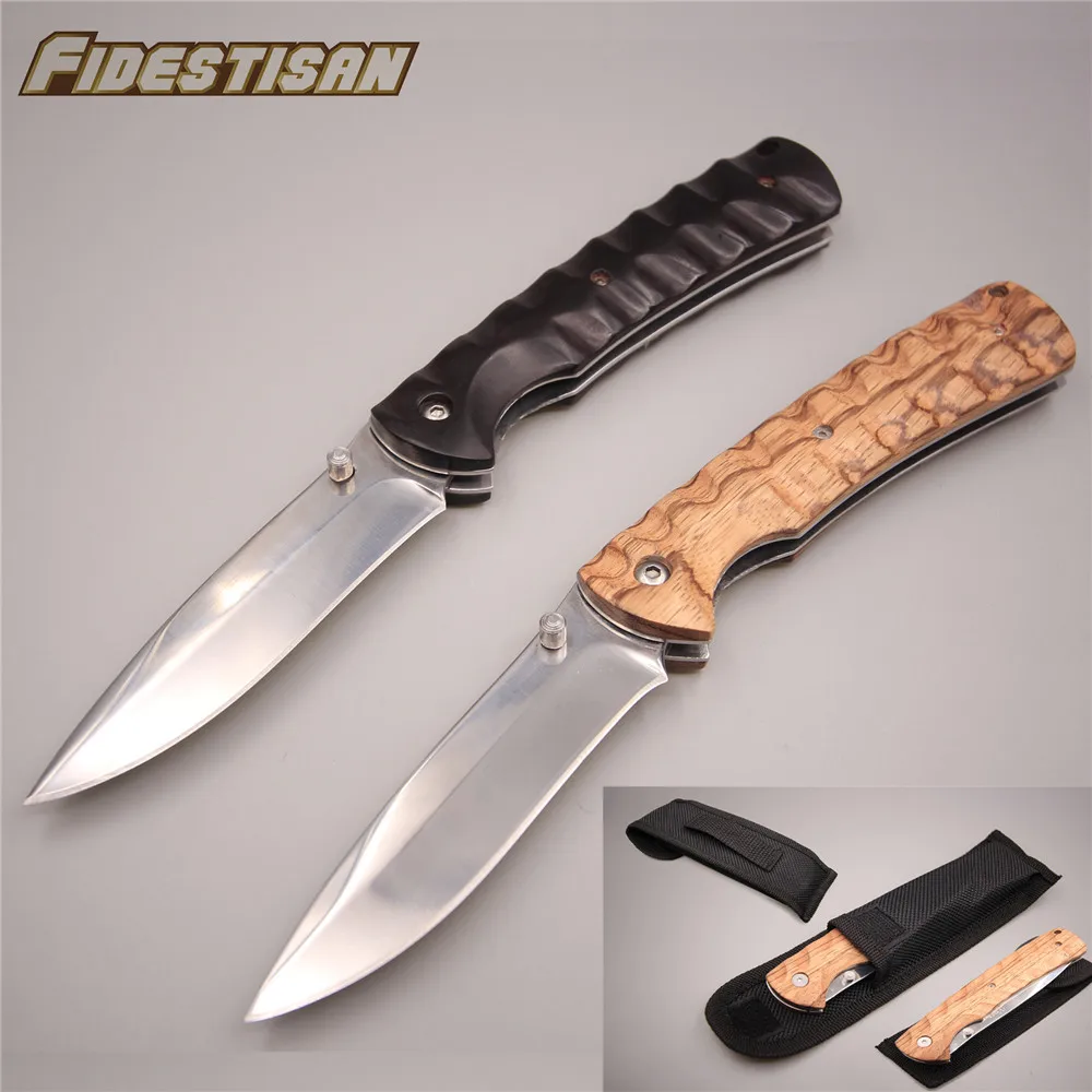Лучший карманный складной маленький нож с деревянной ручкой для кемпинга охоты