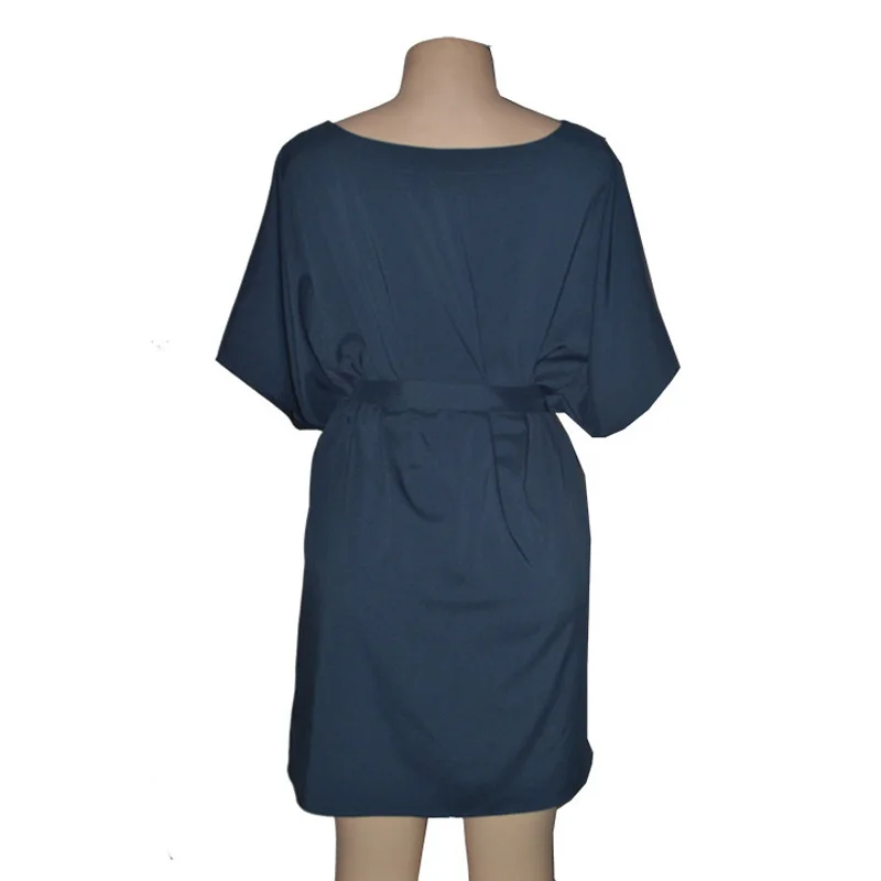 Синим поясом женское платье 2018 Новое поступление Для женщин лето-осень пикантные