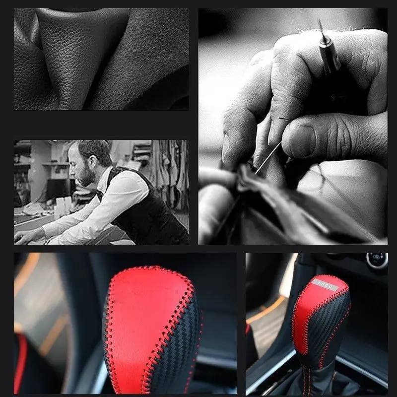 New Fashion Leather Interior Gear Shift Knob Cover Trim For Subaru XV Protect Style Interior Accessories