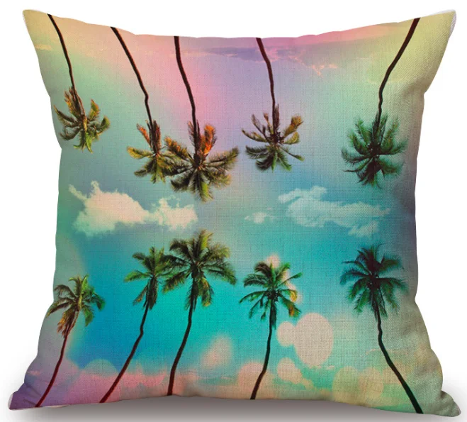 Тропический Закат кокосовое дерево наволочка для тела льняные подушки кровати