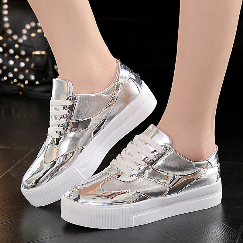 2016 Женщины Повседневная Обувь на шнуровке Искусственная Кожа Платформа Дышащий
