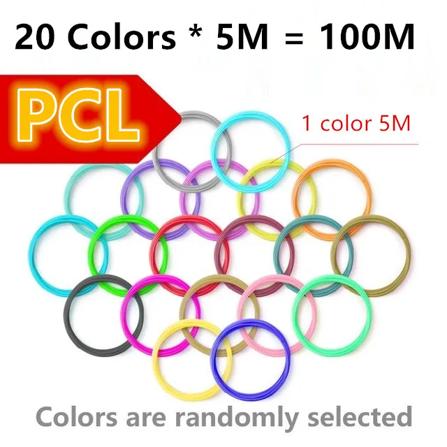 100meters PCL QIWER Новое поступление беспроводной низкотемпературный 3D печать Ручка Рисунок «сделай сам» Doodle нить из ПКЛ аккумулятор встроенный QX500 подарки ребенок - Цвет: 100meters PCL