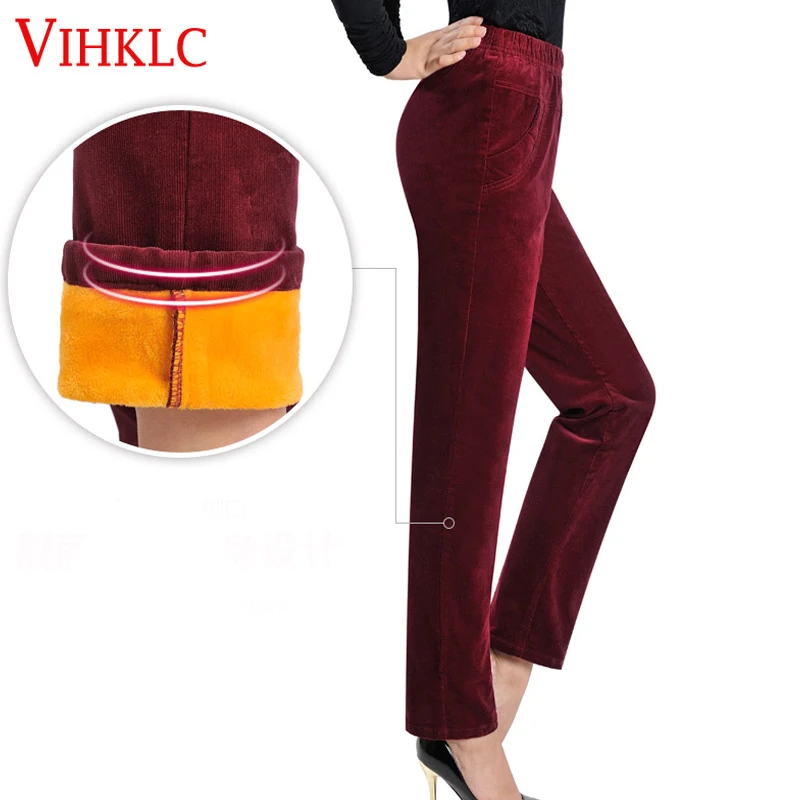 Новинка 2018 женские вельветовые свободные штаны с эластичной резинкой на талии