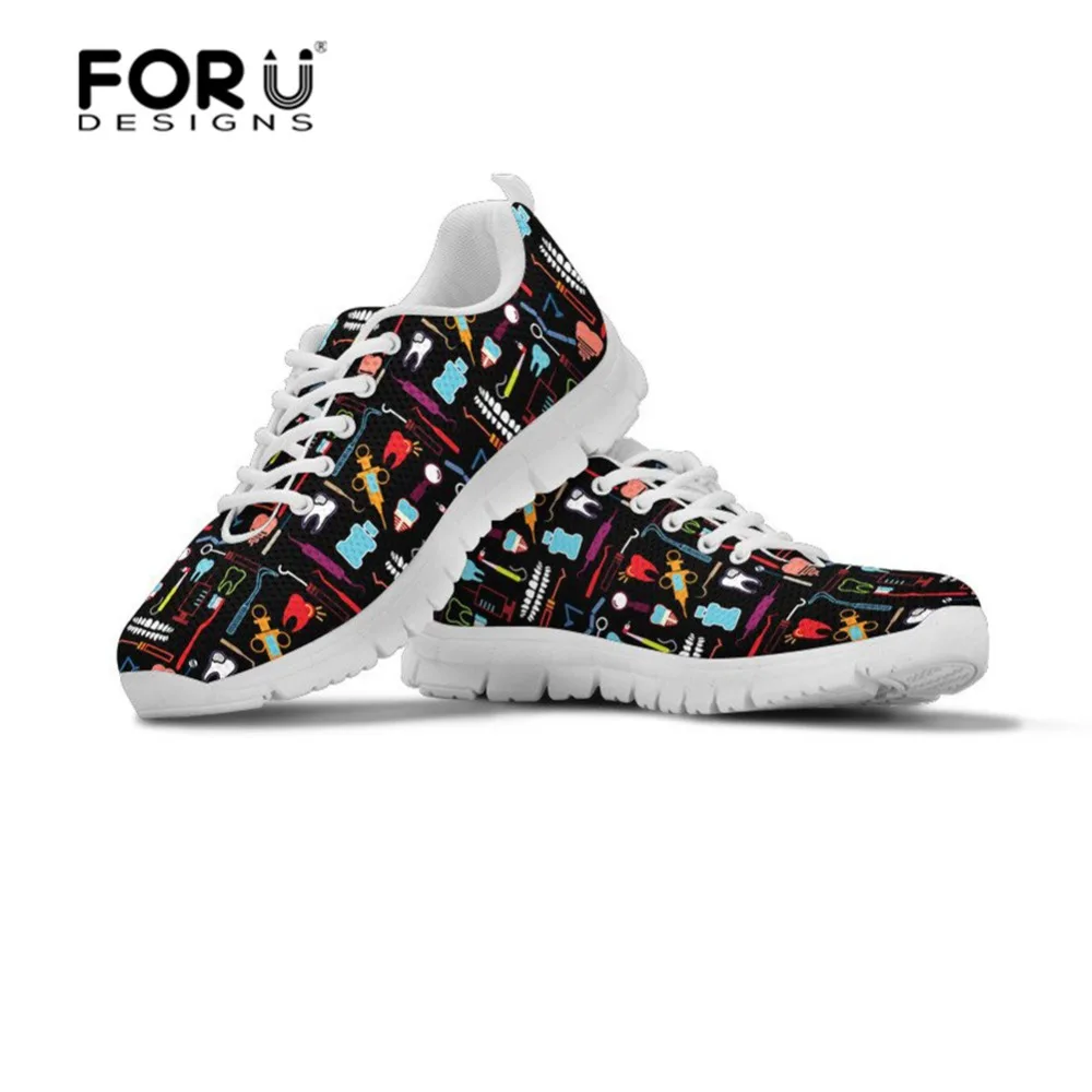 FORUDESIGNS/Обувь для стоматолога; женские кроссовки на плоской подошве; стоматологическое оборудование; обувь для кормящих женщин; комфортные ботинки на шнуровке; enfermera - Цвет: L4301AQ