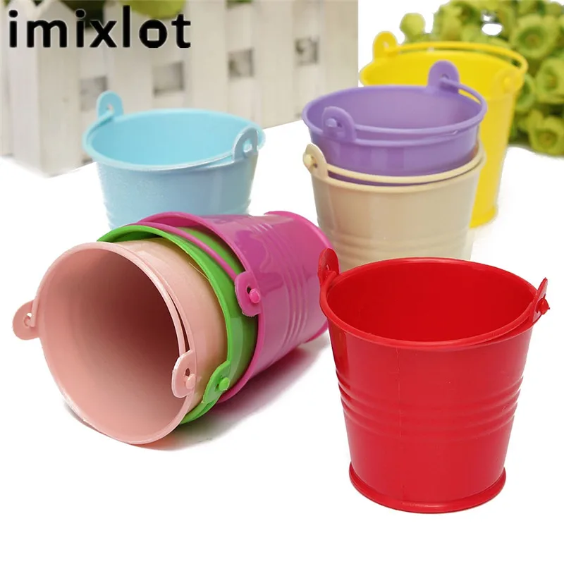 Imixlot милые мини металлические ведерки для конфет Свадебные сувениры DIY коробки