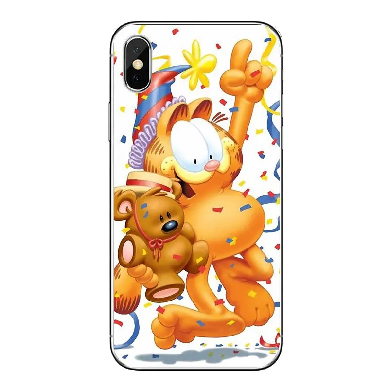 For Samsung Galaxy A5 A6 A7 A8 A9 J4 J5 J7 J8 2017 2018 Plus Prime Take a BERRY Break cartoon Garfield Cat TPU Transparent Cases |