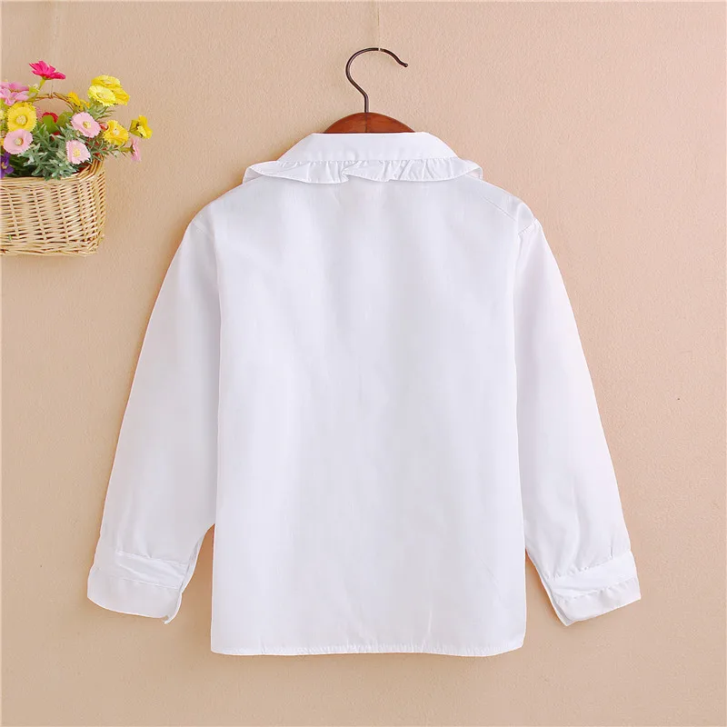 Одежда для девочек новинка Весенняя детская одежда блузка маленьких кружевные
