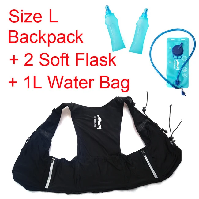 L Flasks Bladder ULTRA-TRI гидратационный рюкзак для бега, жилет для бега, легкий, для марафона, для гонок, Mochila, спортивная сумка, Speedvest, 8L - Цвет: L Flasks Bladder