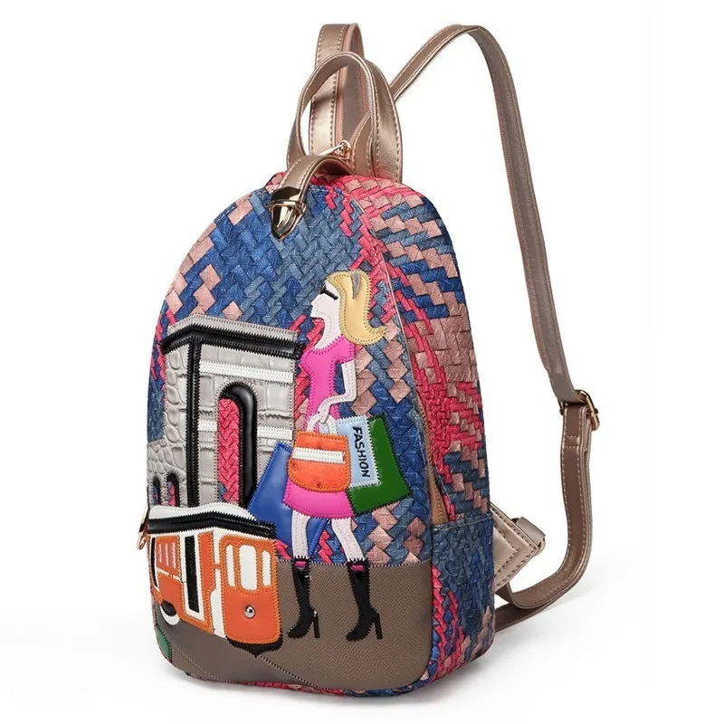 Рюкзак из искусственной кожи для женщин большой дизайнерский школьный ранец