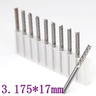 10 шт.компл. 3,175 мм твердосплавный сплав кукурузные фрезы гравировальные инструменты фрезерные станки с ЧПУ концевые фрезы для фрезерного станка