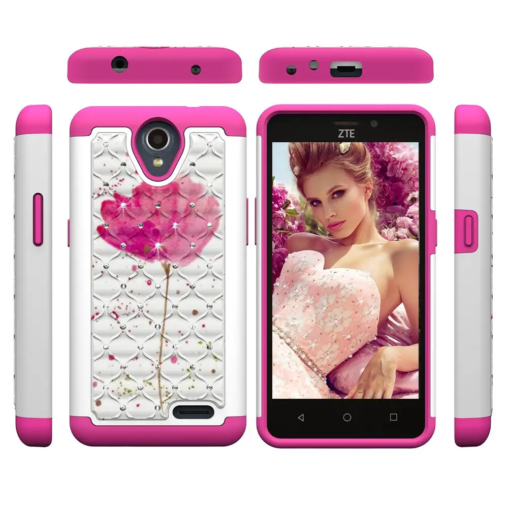 Diamond Glitter Phone Case for ZTE N9136/Prestige 2/Maven 3/Prelude Plus/Overture 3 Cover Mandala Peacock Flower butterfly Funda |