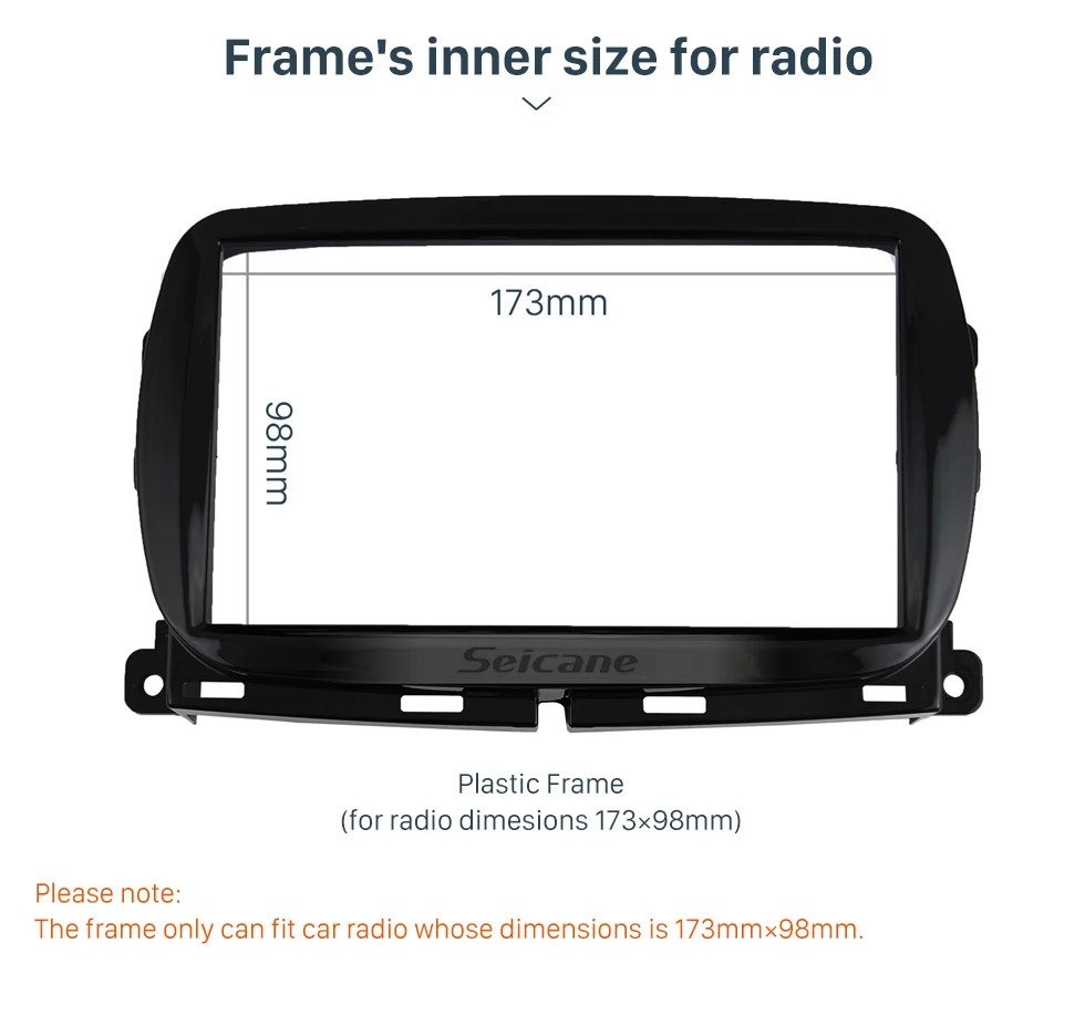 Seicane 2 DIN UV черный OEM стиль без зазора автомобиля радио фасции для FIAT 500 стерео рамка Установка тире ободок отделка комплект крышка отделка
