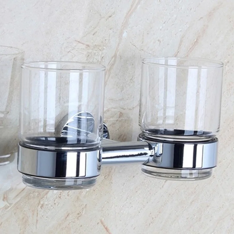 Dou tumbler holder Медная ванная комната Серия Европейский современный медный держатель для туалетной бумаги держатель для чашки мыльница крючок для халата FM-3600 - Цвет: Dou tumbler holder