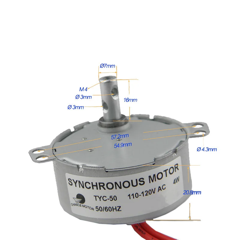 CHANCS TYC-50 маленький синхронный мотор 110V AC 15-18RPM CW/CCW 4W gear Syn мотор для электрического камина