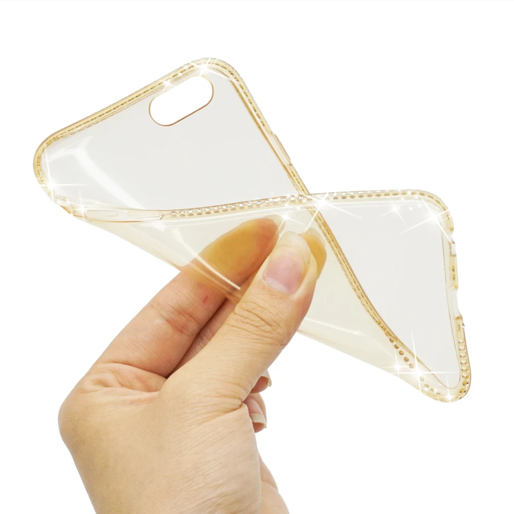 Portefeuille для iPhone 7 Чехол блеск силиконовые милый diamond чехол 6 Plus s 5 5S телефон SE палец