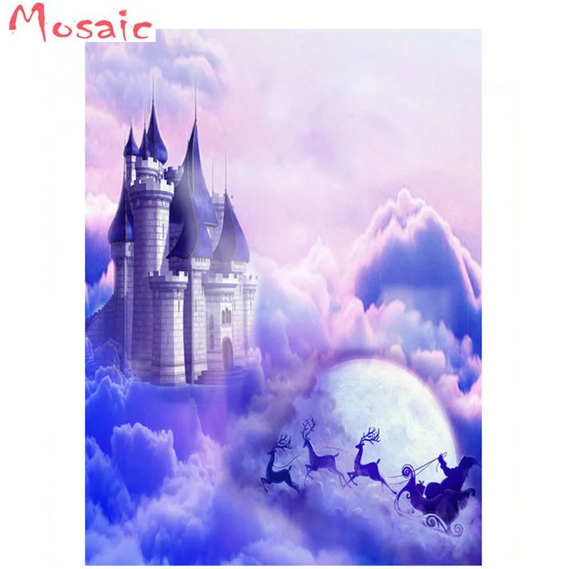 Sky Castle 5D DIY Алмазная Картина Новое поступление Вышивка крестом домашний Декор 3D