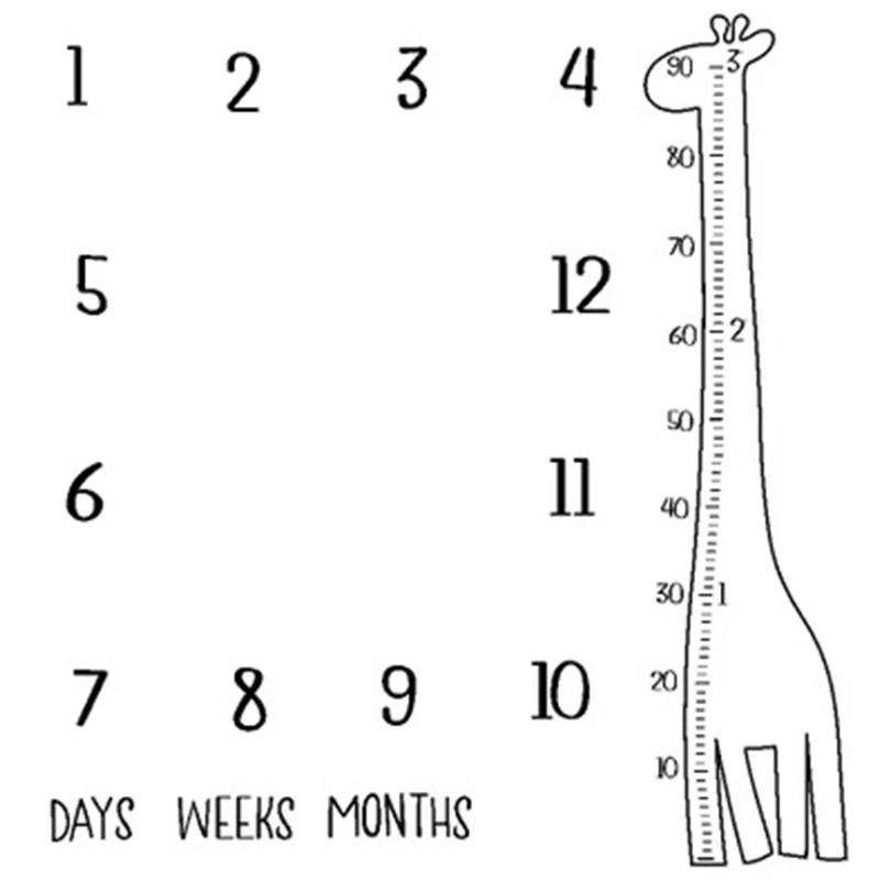 giraffe Цветочные печатные детские вехи одеяло фотографии фото реквизит новорожденных Рост ежемесячный фон ткань памятные - Цвет: giraffe