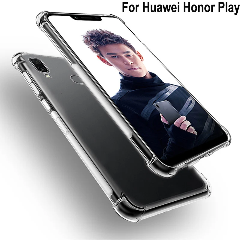 Роскошный противоударный прозрачный мягкий чехол для телефона Huawei Honor Play