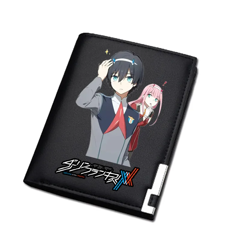 Женское портмоне DARLING in the FRANXX, короткий кошелек из искусственной кожи, ноль, два удостоверения личности, держатель для карт, мультяшная сумка для денег, для девочек, Carteira