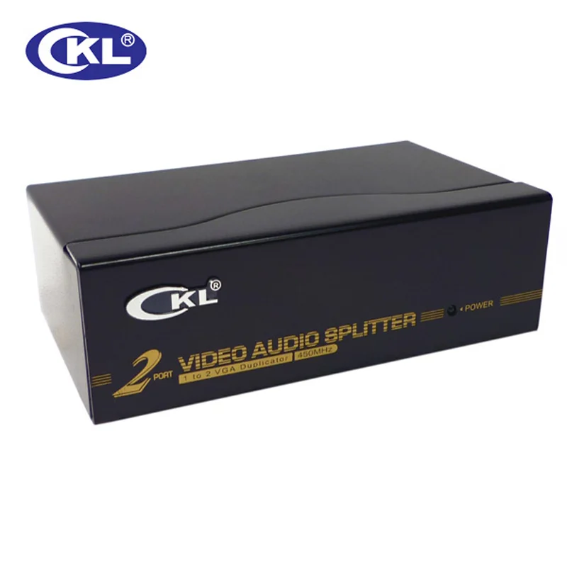 CKL 102S 2 порта VGA сплиттер с Аудио Металлический корпус поддерживает 450 МГц