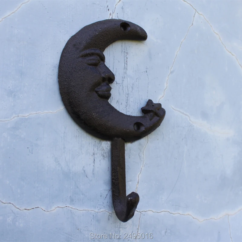 Cast Iron Moon Wall Key Rack Holder Hooks Coat Hook | Дом и сад