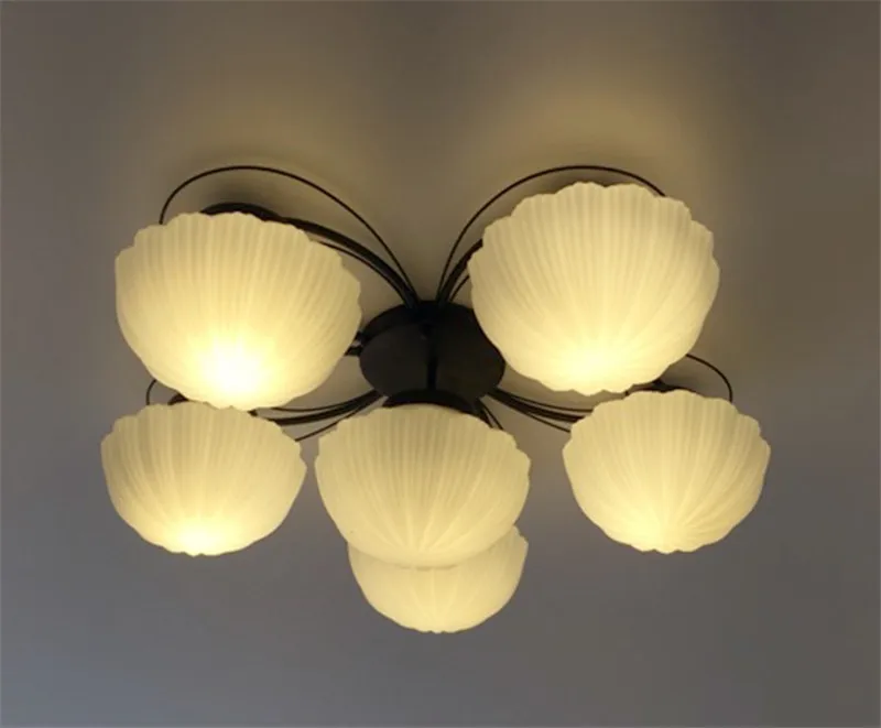 Из современного черного металла крышка из белого стекла потолочные люстры лампы