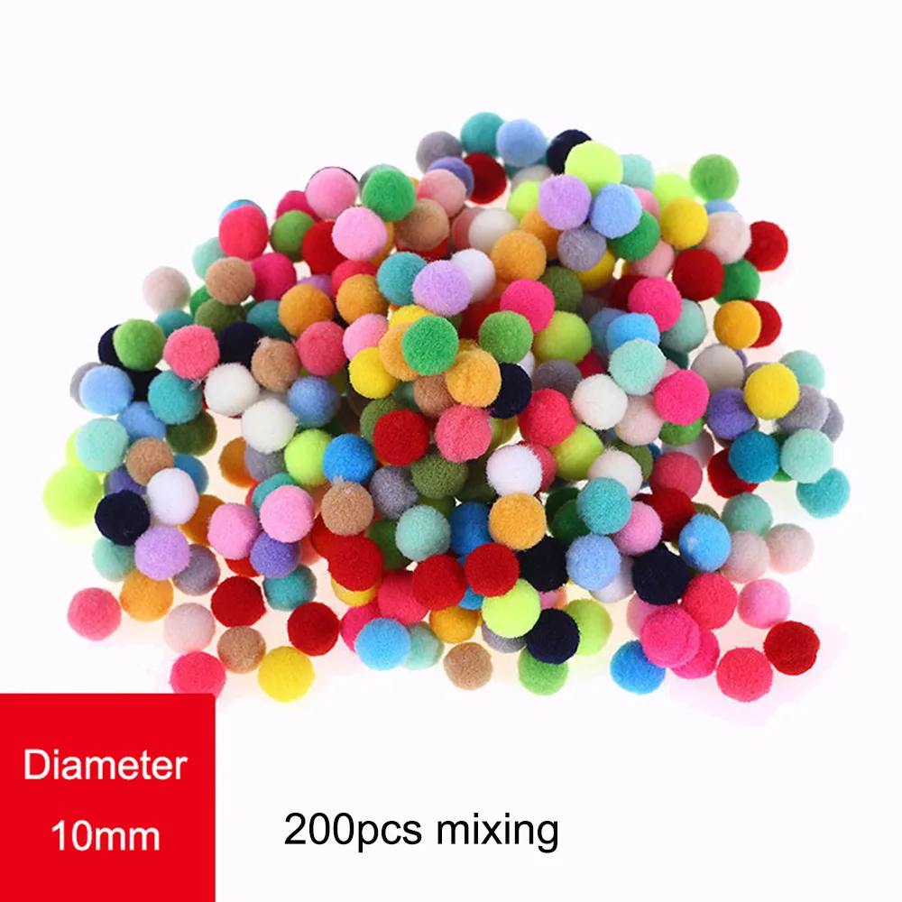 Новинка! Помпоном 10/15/20/25/30 мм Мини пышная Нижняя Pom Poms помпонами помпоном ручной работы, «сделай сам» для дома Декор швейные принадлежности - Цвет: 10MM 200PCS MIX