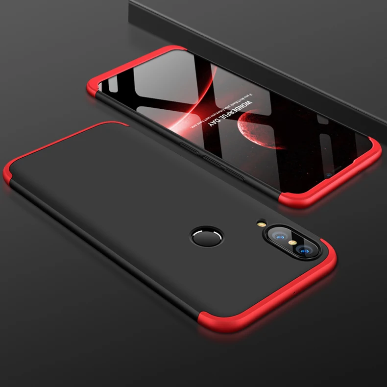 red black red Чехол gkk для huawei P20 lite mate 20 Pro Чехол 360 Защита противоударный жесткий чехол для huawei Nova 3e mate 20 lite чехол - Цвет: red black red