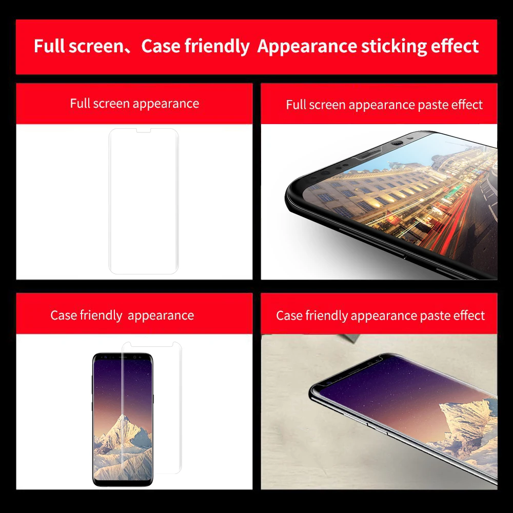 3d пленка на весь экран из закаленного стекла с жидким клеем для Samsung Galaxy