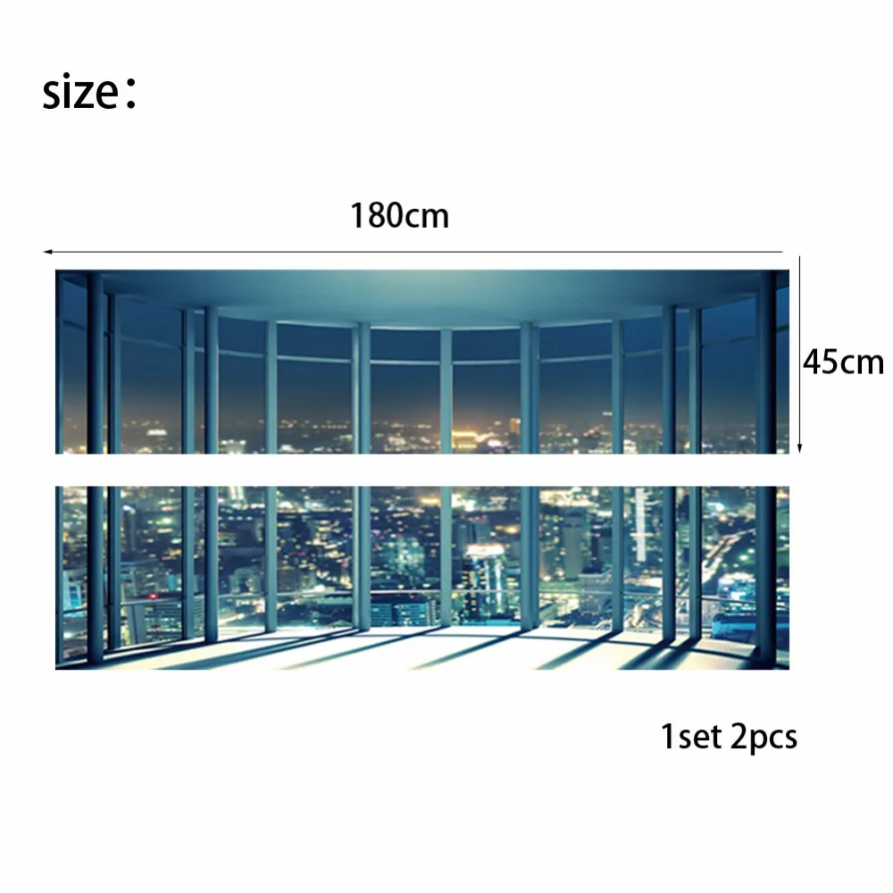 2 шт./компл. 3D подоконника цветов и изображением ночного города прикроватный