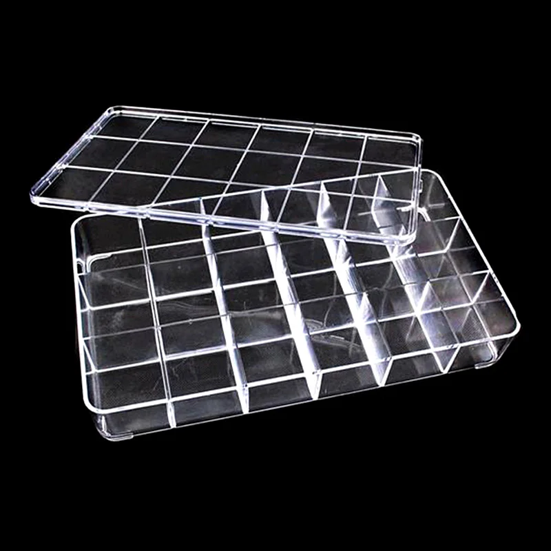 Прозрачная пластиковая коробка 18 ячеек 28 7x16 5x4 8 см|box case|storage containerbox plastic |