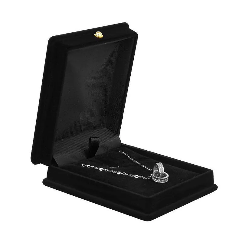 

New Practical Jewelry Display Small Black Velvet Jewelry Gifts Box Ring Earrings Bracelet Necklace Pendant Holder Case Cases Box