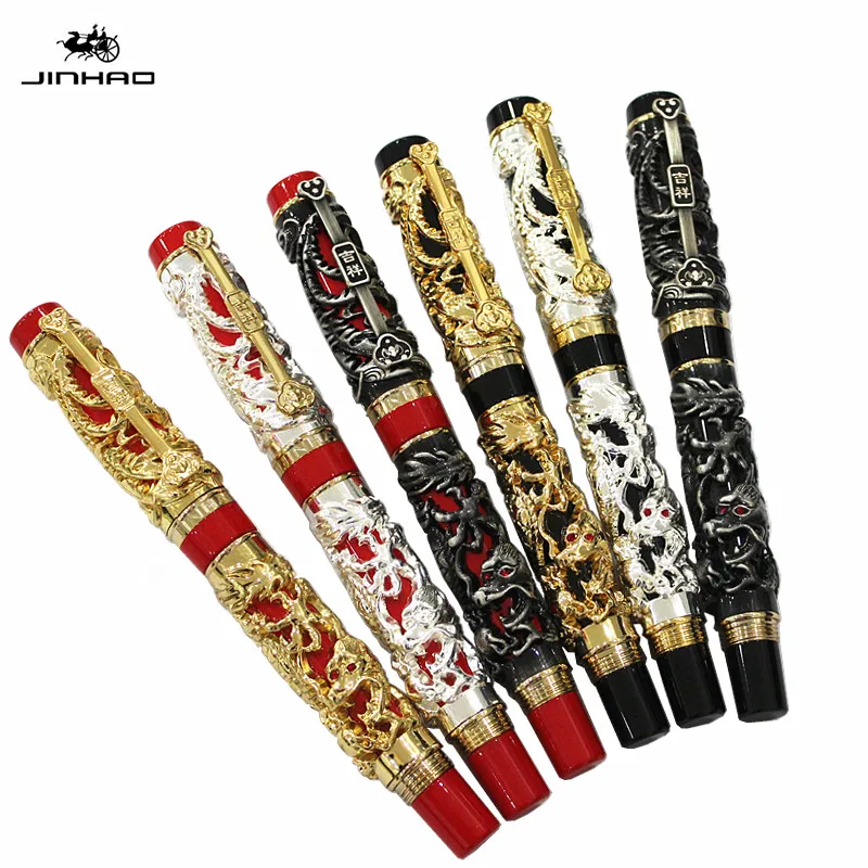 

Jinhao The Latest Design Dragon And Phoenix Golden Roller Ball Pen High Quality Hot Selling luxury writing gift pens