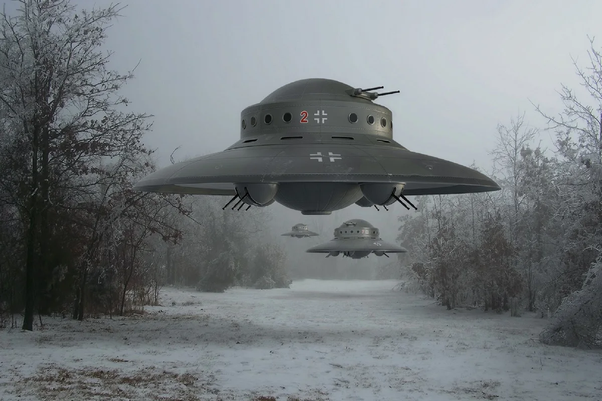 

Wunderwaffe The Disc Belontse UFO Flying saucer PMC804 fabric poster wall decor room decor home decoration (frame available)