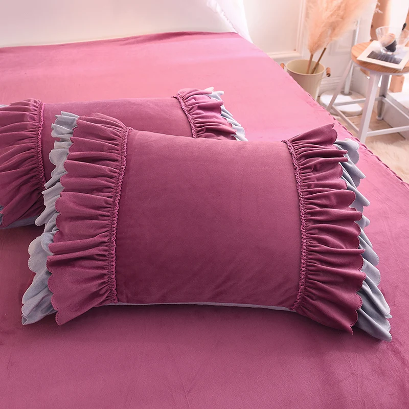 4 шт. роскошный комплект постельного белья в стиле принцессы из бархата с