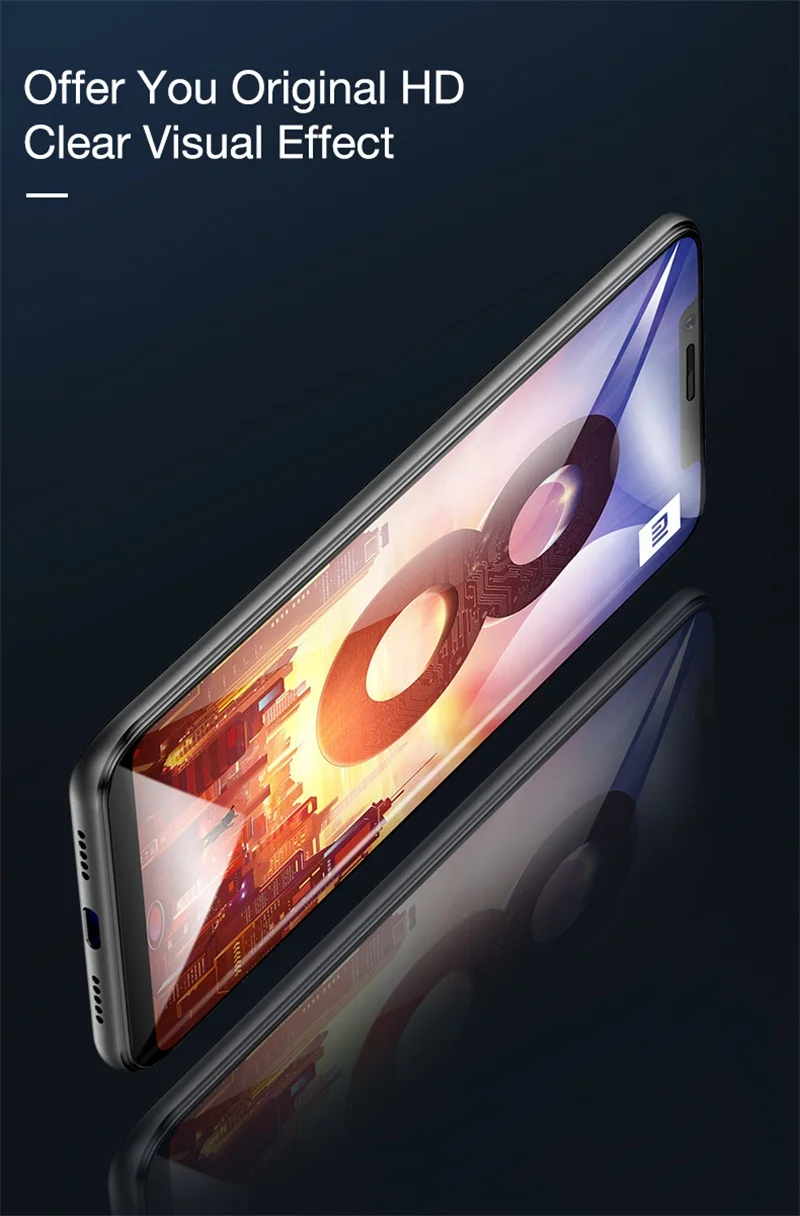 CAFELE полное покрытие экрана протектор для Xiao mi 8 закаленное стекло 4D HD прозрачное Защитное стекло для mi 8 пленка против царапин