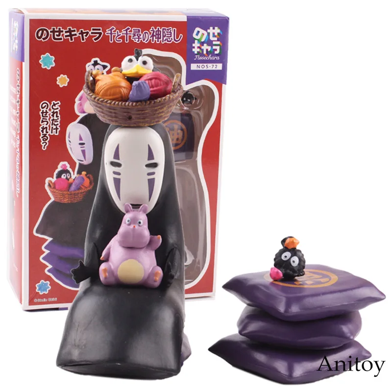 C-with box Аниме Хаяо Миядзаки фигурка черная кошка Jiji семья без лица человек большой средний мини Тоторо Фея пыль ПВХ игрушка куклы подарок Ghibli - Цвет: C-with box