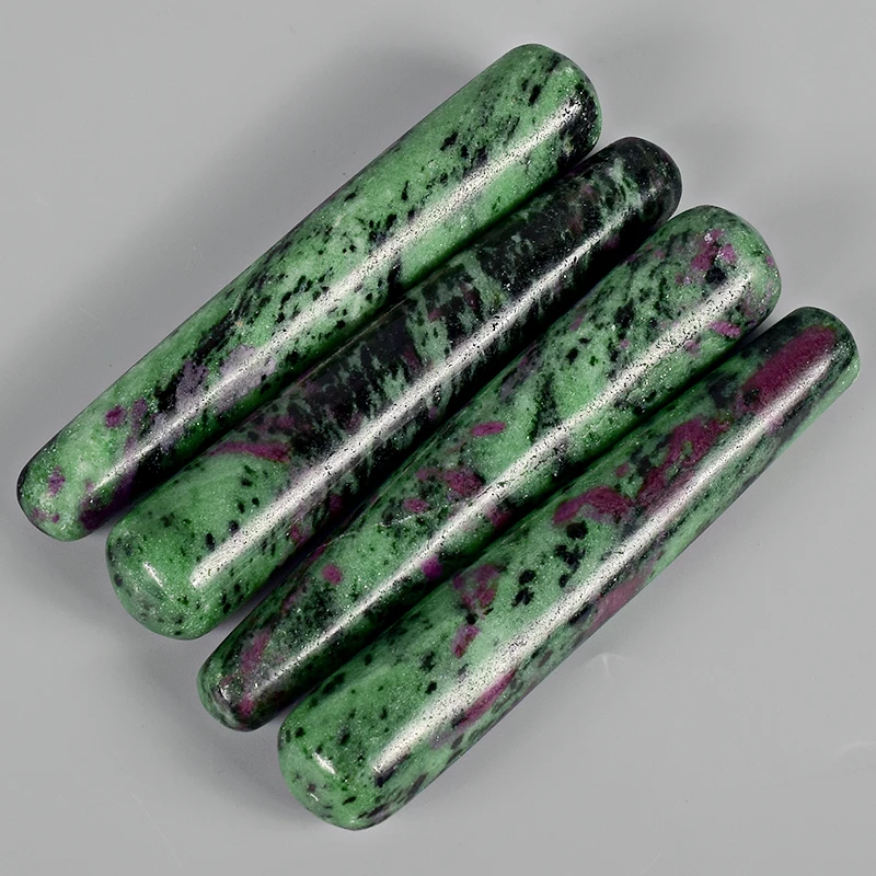 Природный кристалл рубиновый цоизит массаж палочка расслабляющий Acupoint Point Stick