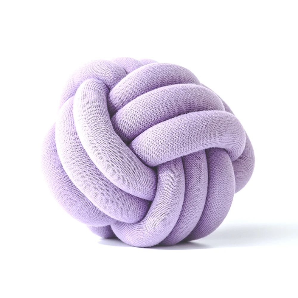 Light purple INS/декоративные подушки в скандинавском стиле, инновационная подушка ручной работы с узлом, индивидуальная Подушка с шариком для домашнего автомобиля, диаметр 30 см - Цвет: Light purple