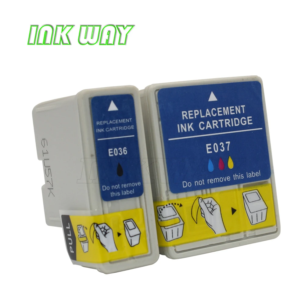 INK WAY 2 PACK T036 T037 Compatible Ink Cartridges for Stylus C42UX C44UX C46 with chip and ink | Компьютеры и офис