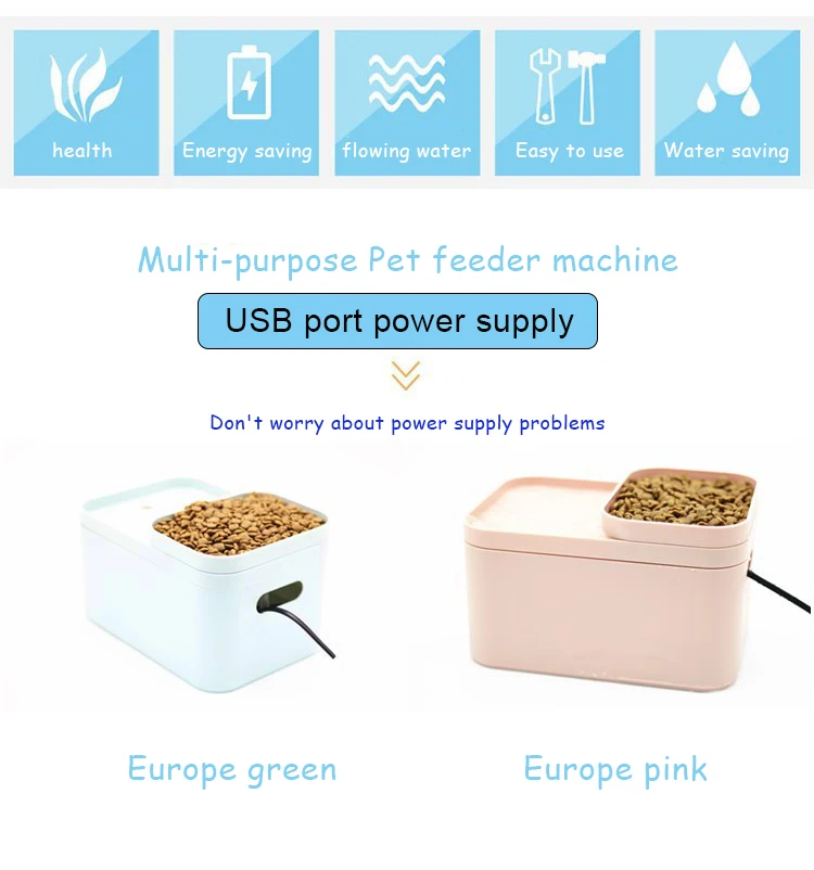 Питание от USB, фильтры из активированного угля для кошек, собак, комбинация воды, еды, автоматическая питательная чаша для фонтанов, поилка для кошек, собак