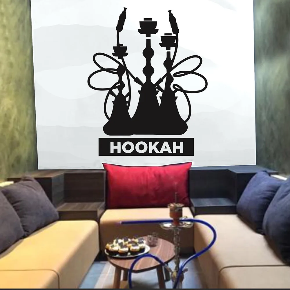 

Shisha Club Wall Stickers Quotes Hookah Shop Windows Decors Art Wall Decals Hookah Lounge Pattern Pure Color Removable B310