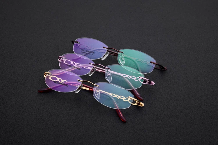 Не вызывает аллергии 100% чистый титан оправа для очков женщин без оправы