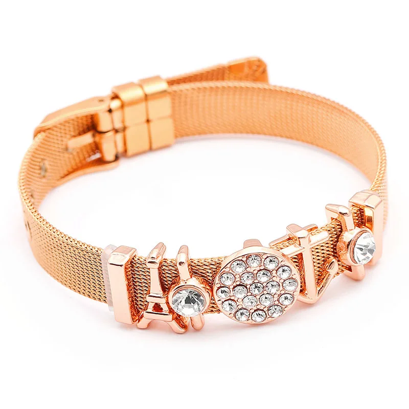 Сетчатый Браслет ювелирювелиррозовое золото для изящных браслетов женщин Набор