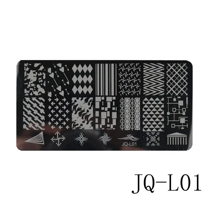 JQ-L01 WUF 12x6 см из нержавеющей стали красивые цветочные кружевные изображения для дизайна ногтей DIY принтер изображений маникюрные трафареты для штамповки ногтей пластины Шаблоны - Цвет: JQ-L01