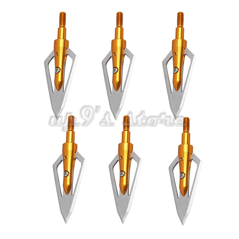 Абсолютно новые 6 шт. золотые фиксированные лезвия охотничьи стрелки 100