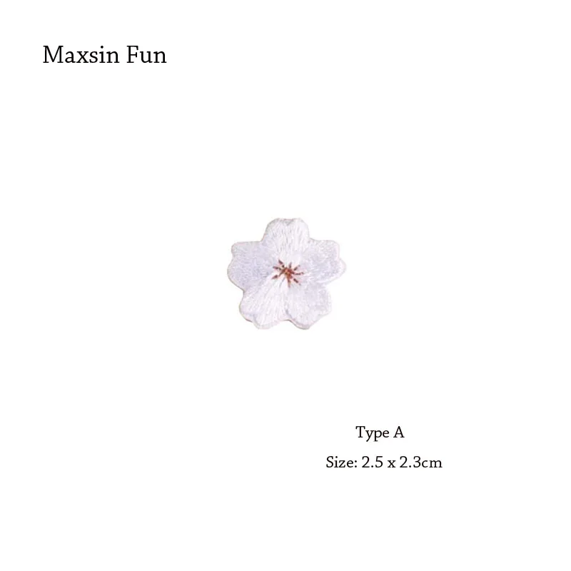 Maxsin Fun/10 шт. дешевые маленькие нашивки в виде вишневого цветка, одежда с вышивкой, железная аппликация для детей, сумки, платья, одежда, нашивки - Цвет: 10PCS TYPE A
