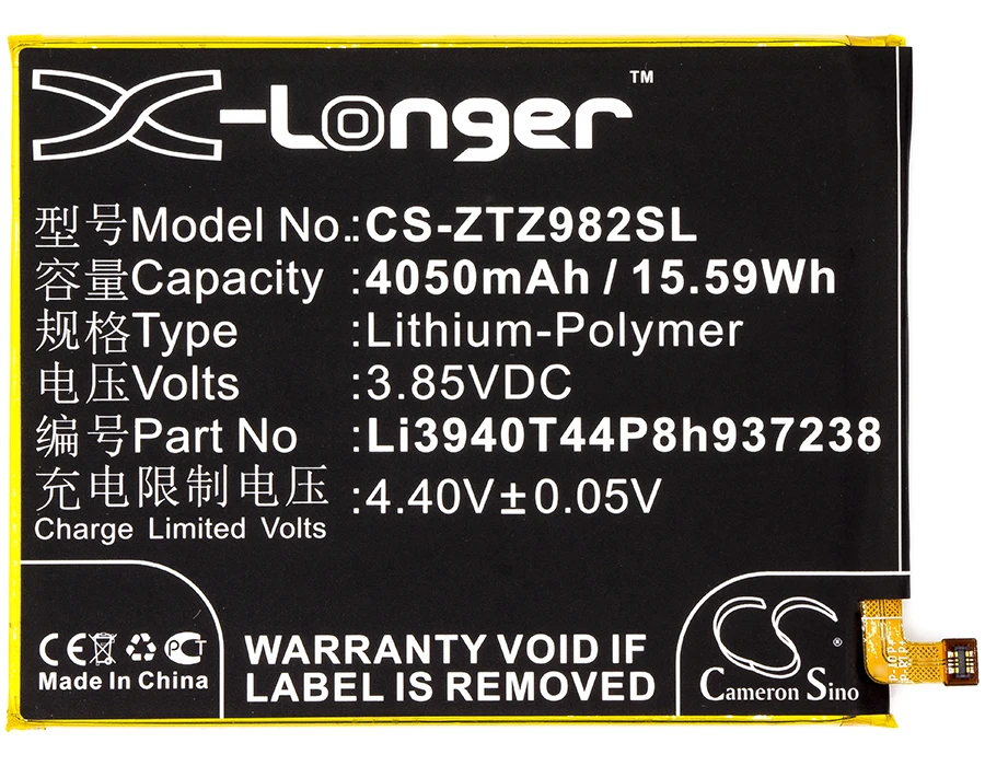 Аккумулятор Cameron Sino 4050mAh Li3940T44P8h937238 для ZTE Blade Z Max Z982|cameron sino|battery for ztebattery |