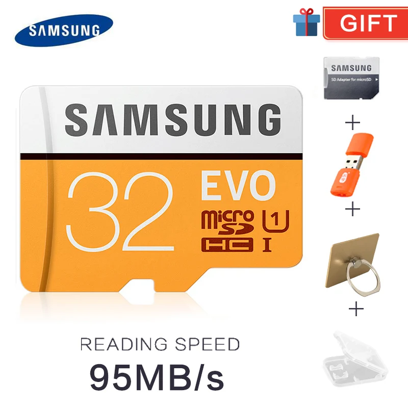 Orange32GB FREE GIFT Карта памяти SAMSUNG Micro sd32гб 64 Гб 128 ГБ 256 ГБ 512 г SDHC SDXC класс EVO+ PLUS класс 10 C10 UHS TF SD карты транс флэш Microsd - Емкость: Orange32GB FREE GIFT