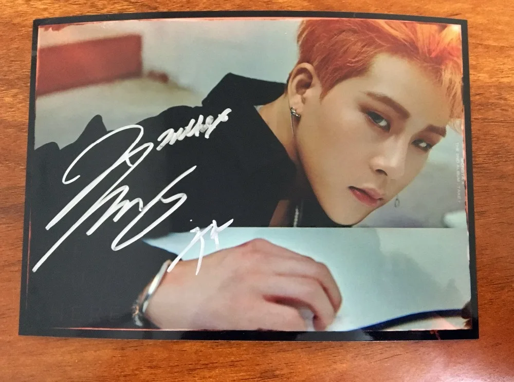 Ручная подписка MONSTA X Jooheon фото с автографом вы там 5*7 102018